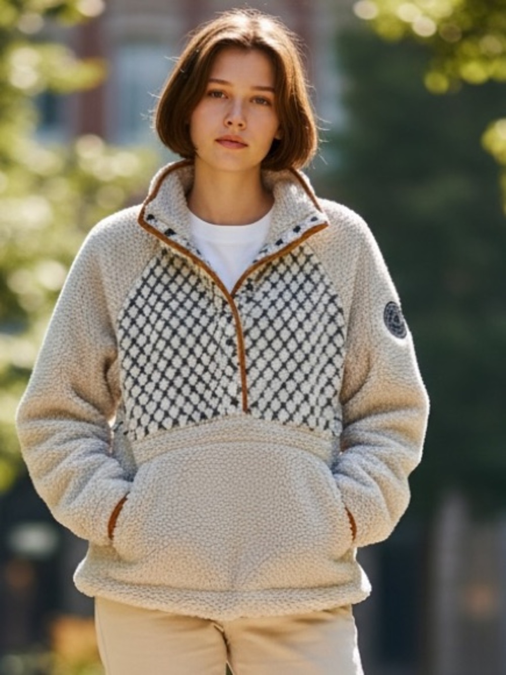 Simply Southern Cream Sherpa with Mustard Trim